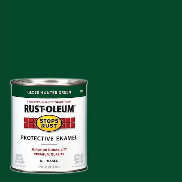 Rust-Oleum Stops Rust 1 qt. Protective Enamel Gloss Hunter Green Interior/Exterior Paint