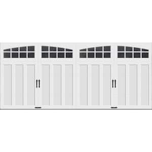 Coachman Linear Design 16 ft x 7 ft Insulated 18.4 R-Value  White Garage Door with Arch Windows