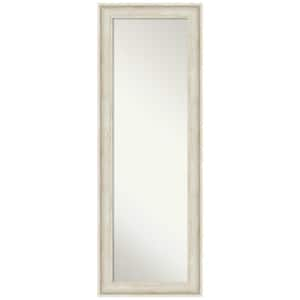 Large Rectangle Natural Cream White Hooks Modern Mirror (53 in. H x 19 in. W)