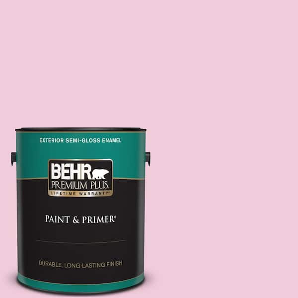 BEHR PREMIUM PLUS 1 gal. #P130-1 Piggy Bank Semi-Gloss Enamel Exterior Paint & Primer
