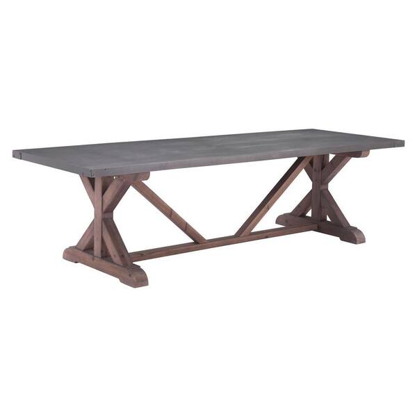 ZUO Durham Gray and Distressed Fir Dining Table