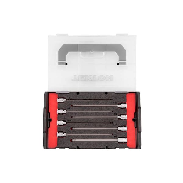 3/8 Inch Drive Long Ball End Hex Bit Socket Set with Mini Stacking Tool Box, 8-Piece (1/8-3/8 in. )