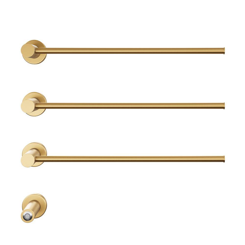 Swiss Madison Claire 3-Bar Electric Towel Warmer in Brushed Gold