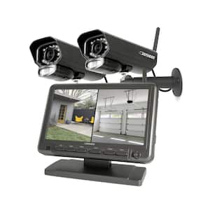 PHOENIXM2 Non-Wi-Fi. Plug-In Power Security Camera System with 7'' Monitor SD Card Recording and 2 Night Vision Cameras