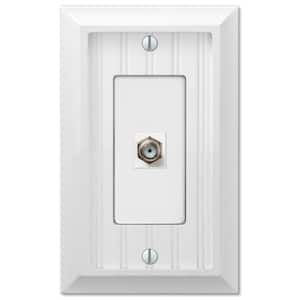 Cottage 1-Gang White Coaxial BMC Wood Wall Plate