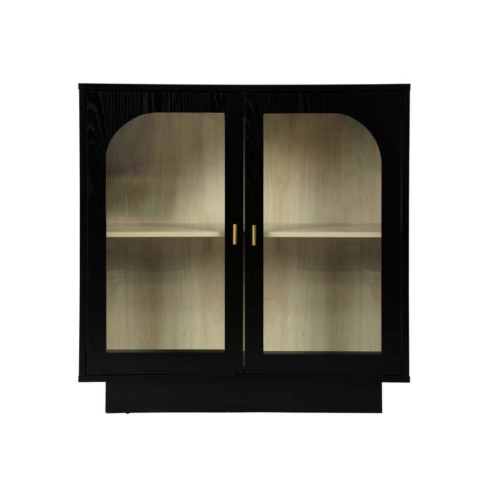 31.10 in. W x 13.78 in. D x 31.50 in. H Black Linen Cabinet Storage Cabinet
