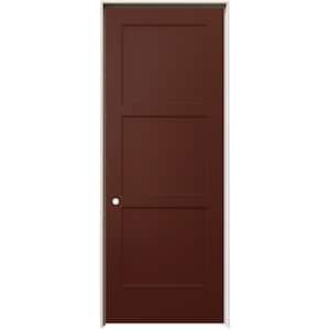 36 in. x 96 in. Birkdale Black Cherry Stain Right-Hand Smooth Solid Core Molded Composite Single Prehung Interior Door