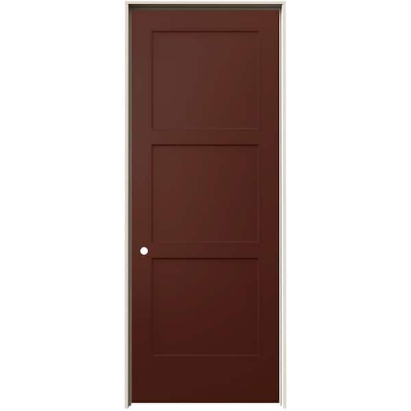 JELD-WEN 36 in. x 96 in. Birkdale Black Cherry Stain Right-Hand Smooth Solid Core Molded Composite Single Prehung Interior Door
