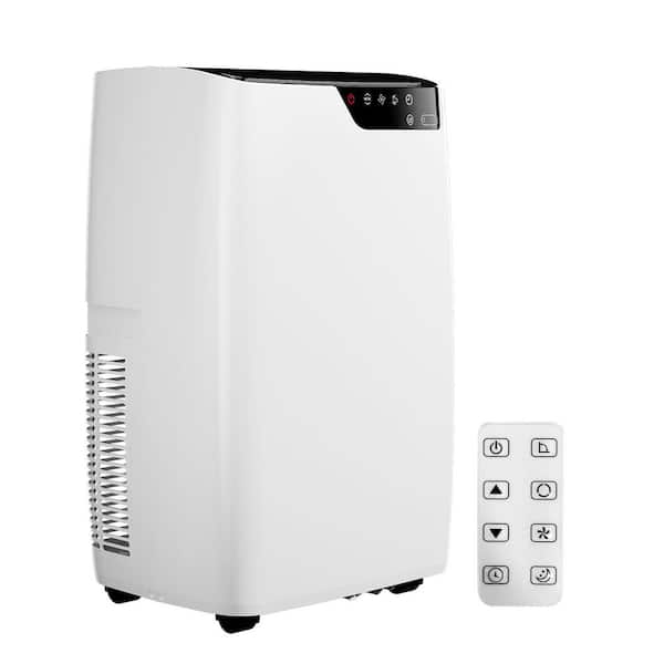 12,000 BTU (DOE) Portable Air Conditioner Cools 290 sq. ft. with Dehumidifier and Remote in White