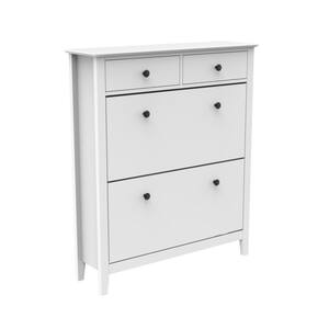41.1 in. H x 35 in. W x 10 in. D in Assembled : White Wooden Shoe Storage Cabinet : Slight Luxury and Fashion
