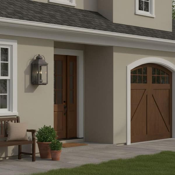 Anchorage Large 3-Light Aged Zinc Outdoor Wall Mount Lantern Sconce