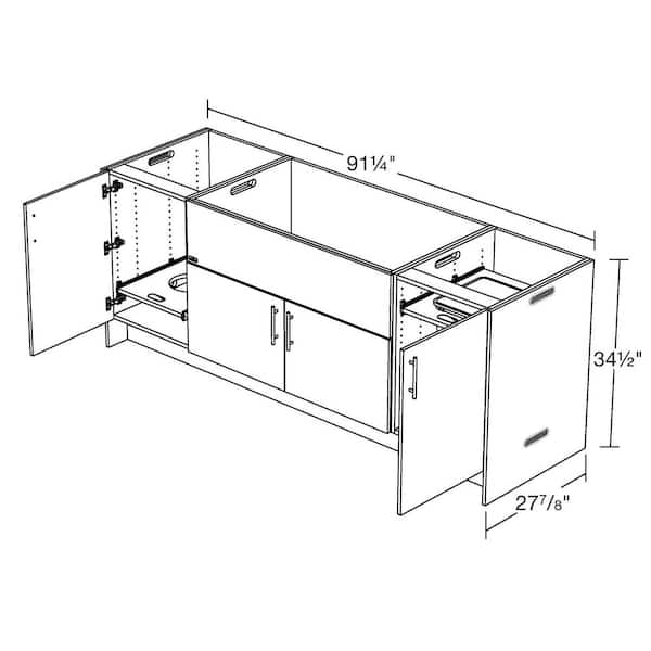 Miami Pitch Black 12-Piece 91.25 in. x 34.5 in. x 28 in. Outdoor Kitchen Cabinet Island Set
