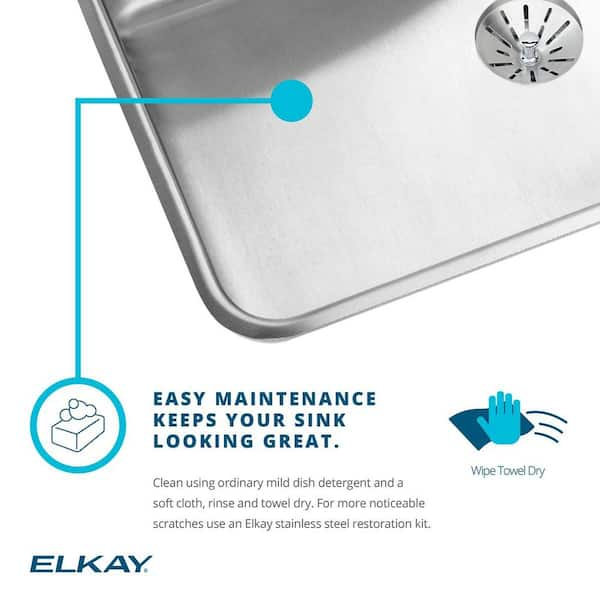 Elkay Freeport Drop-In 33-in x 22-in Stainless Steel Double Equal Bowl  1-Hole Kitchen Sink