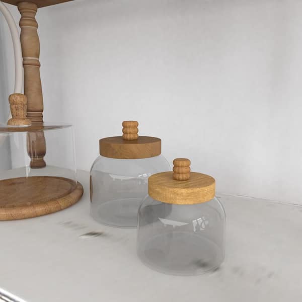 Tall Black & White Ceramic Lidded Jar, Kitchen Storage Jar With Lid 