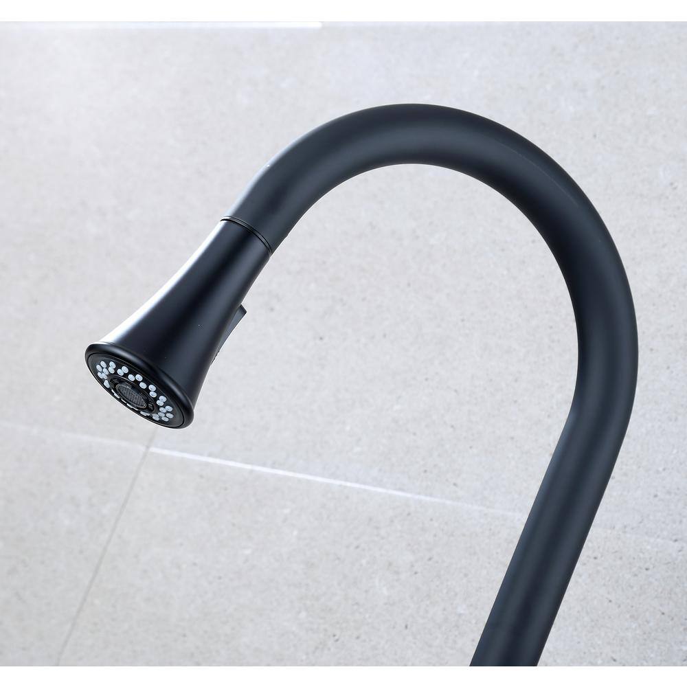 Matte Black Touchless Kitchen Faucet with Pull-out Spray