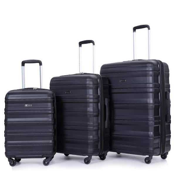 Expandable 3-Piece Luggage Sets with 2-Hooks (21/25/29) LUG23066-BK ...