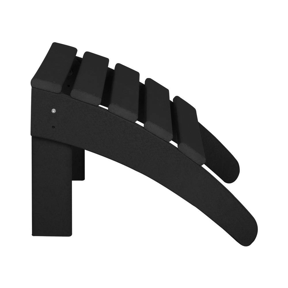 Black Poly Plastic Outdoor Folding Adirondack Ottoman