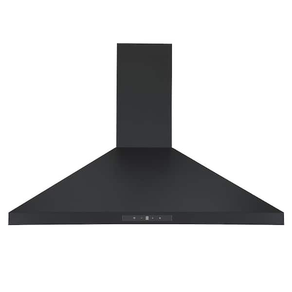 Ancona 36 in. 440 CFM Convertible Wall Mount Pyramid Range Hood with LED  Lights in Matte Black AN-1586 - The Home Depot