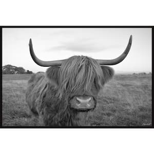 Cattle Portrait by Marmont Hill Floater Framed Canvas Animal Art Print 20  in. x 30 in. EXANI5110GWFF30 - The Home Depot