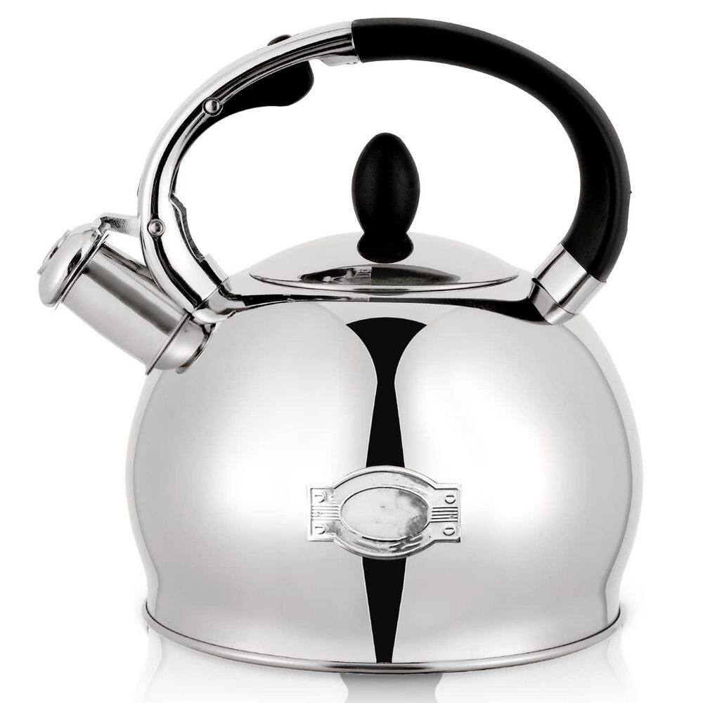 LUXGRACE Whistling Tea Kettle - 2.2 Quart Stainless Steel Stovetop Kettle For Gas, Electric & Induction