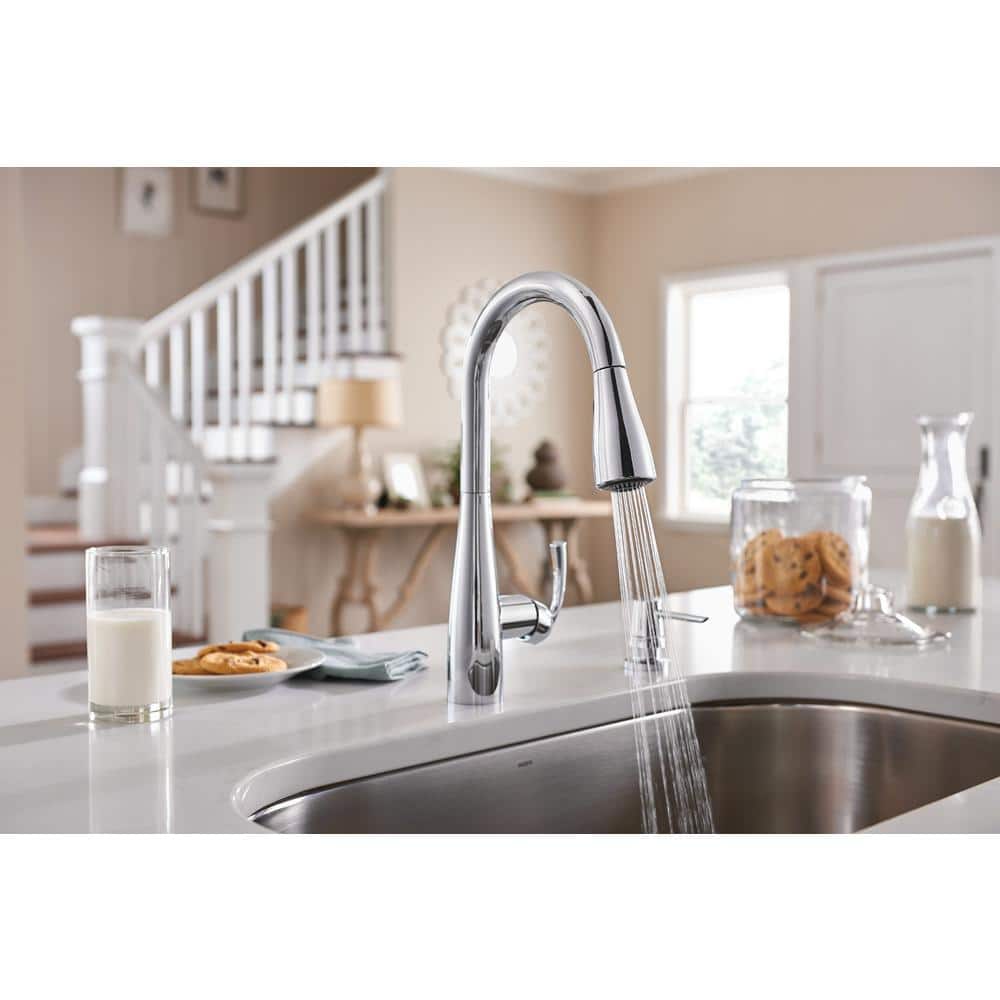 Essie Chrome Pull-Down Sprayer Kitchen Faucet with Reflex