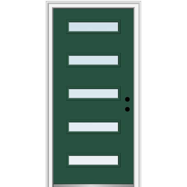 MMI Door 36 in. x 80 in. Davina Left-Hand Inswing 5 Lite Clear Low-E Glass Painted Steel Prehung Front Door on 4-9/16 in. Frame