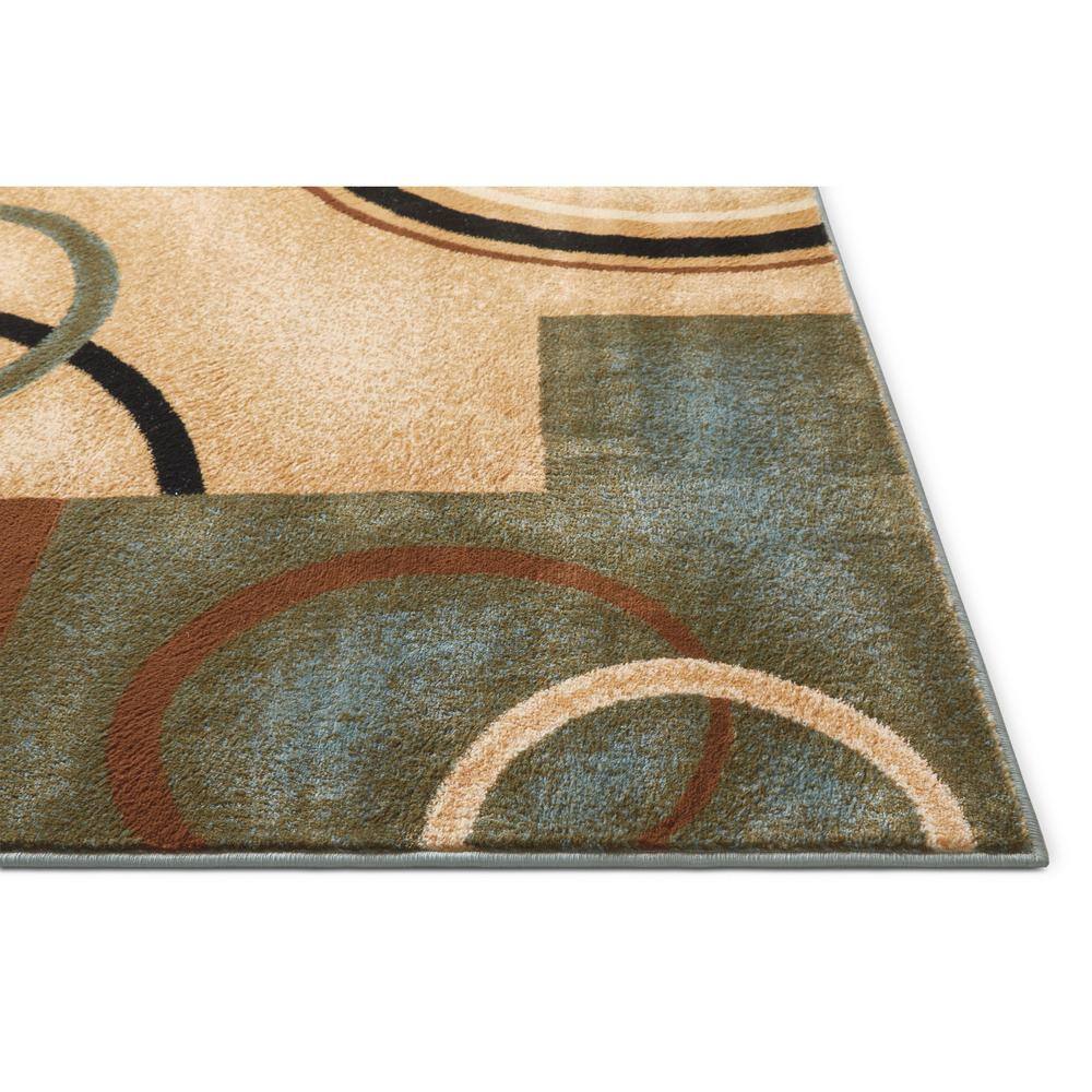 Light Blue Geometric Modern Synthetic Area Rug 5'3" x 7'3"