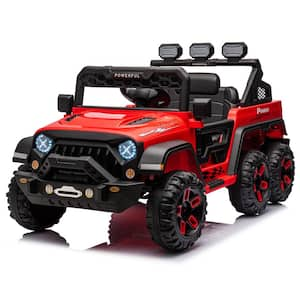 24-Volt  Ride On Large Pickup Truck car for Kids, ride On 4WD Toys with Remote Control, Assist in Driving in Red