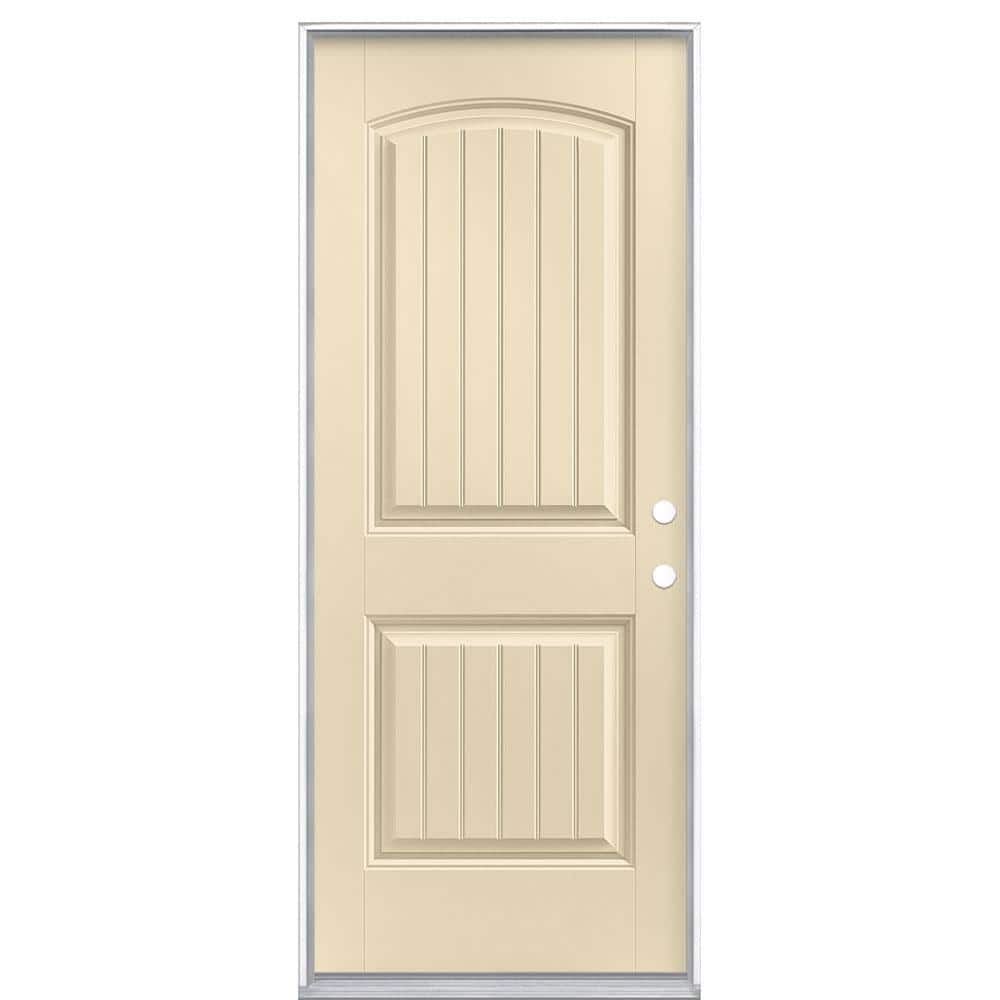 32 in. x 80 in. Cheyenne 2-Panel Left Hand Inswing Painted Smooth Fiberglass Prehung Front Exterior Door No Brickmold price history on PriceWatchPro