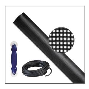 36 in. x 84 in. Charcoal Fiberglass All-In-One Screen Repair Kit for Windows and Door