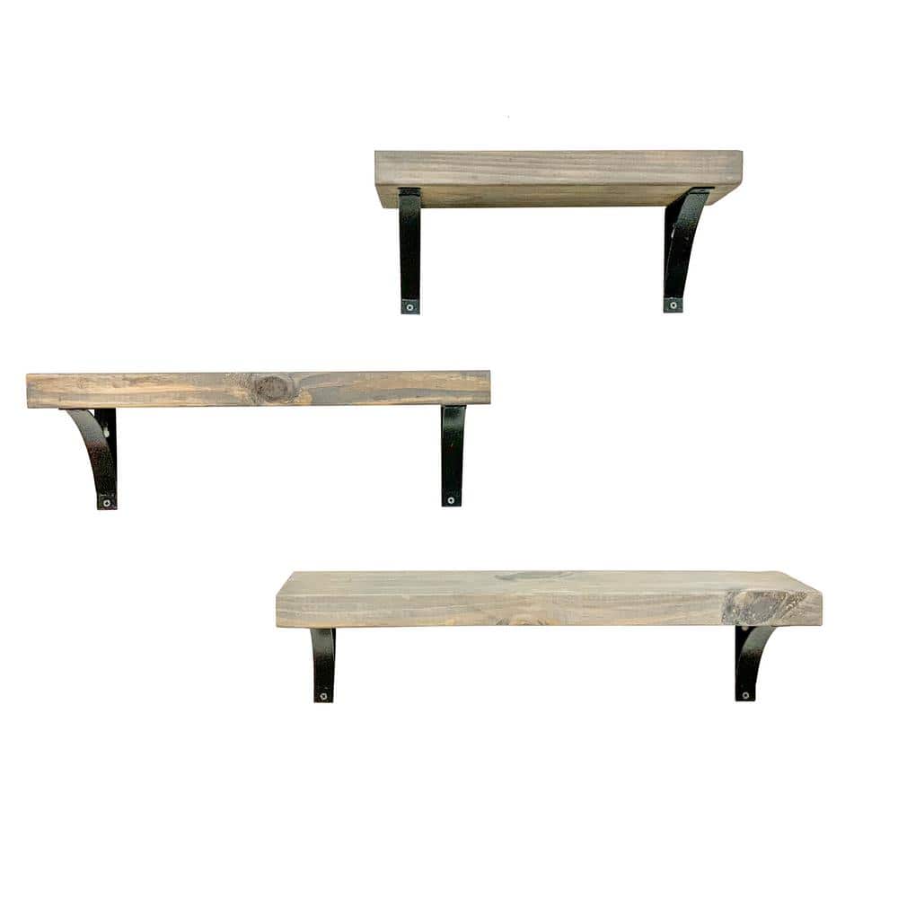 Reviews for Del Hutson Designs Gray Industrial Grace Simple Shelves (3