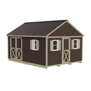 Fairview 12 ft. x 16 ft. Wood Storage Shed Kit with Floor Including 4 x 4 Runners