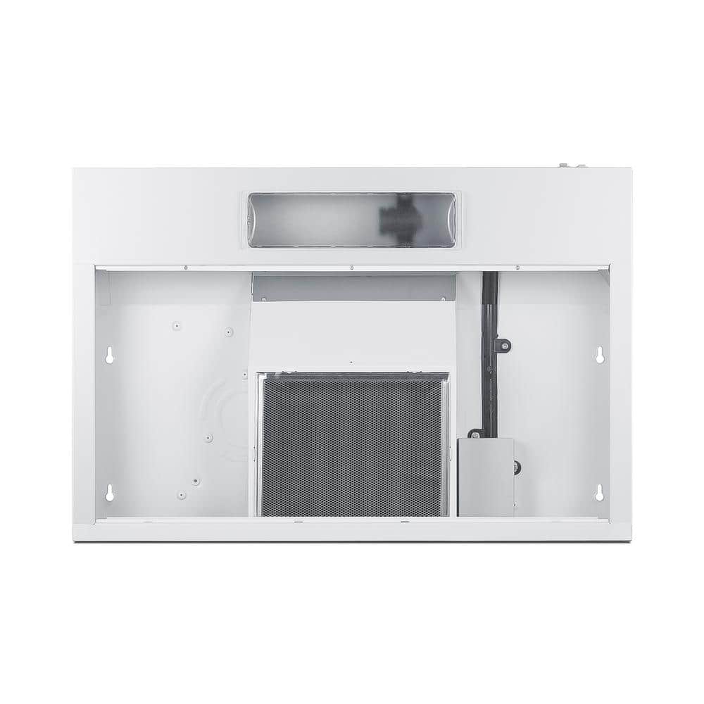 White Stainless Steel Convertible Under Cabinet Range Hood