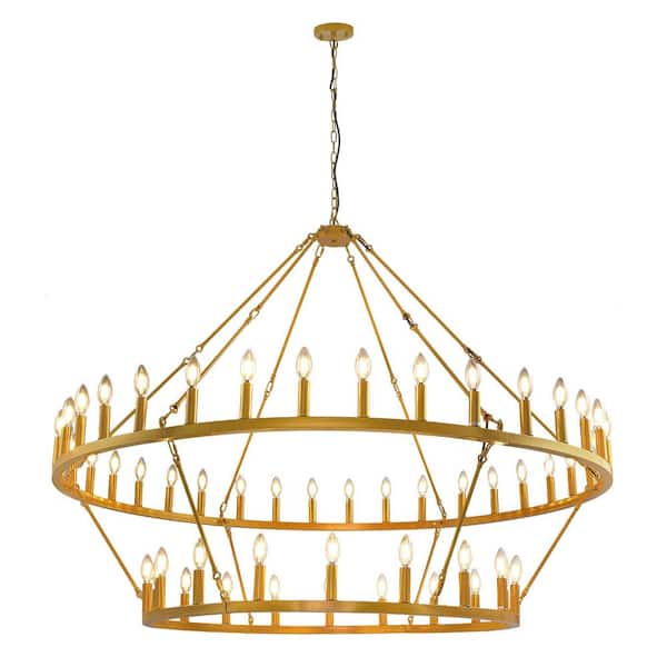 MODERN HABITAT HeritageOrbital 97in. Gold Modern Chandelier Lighting 54 Lights with Adjustable Chain, Bulbs not included