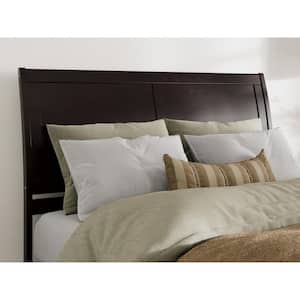Portland Espresso Dark Brown Solid Wood Queen Headboard with Attachable Turbo USB Device Charger