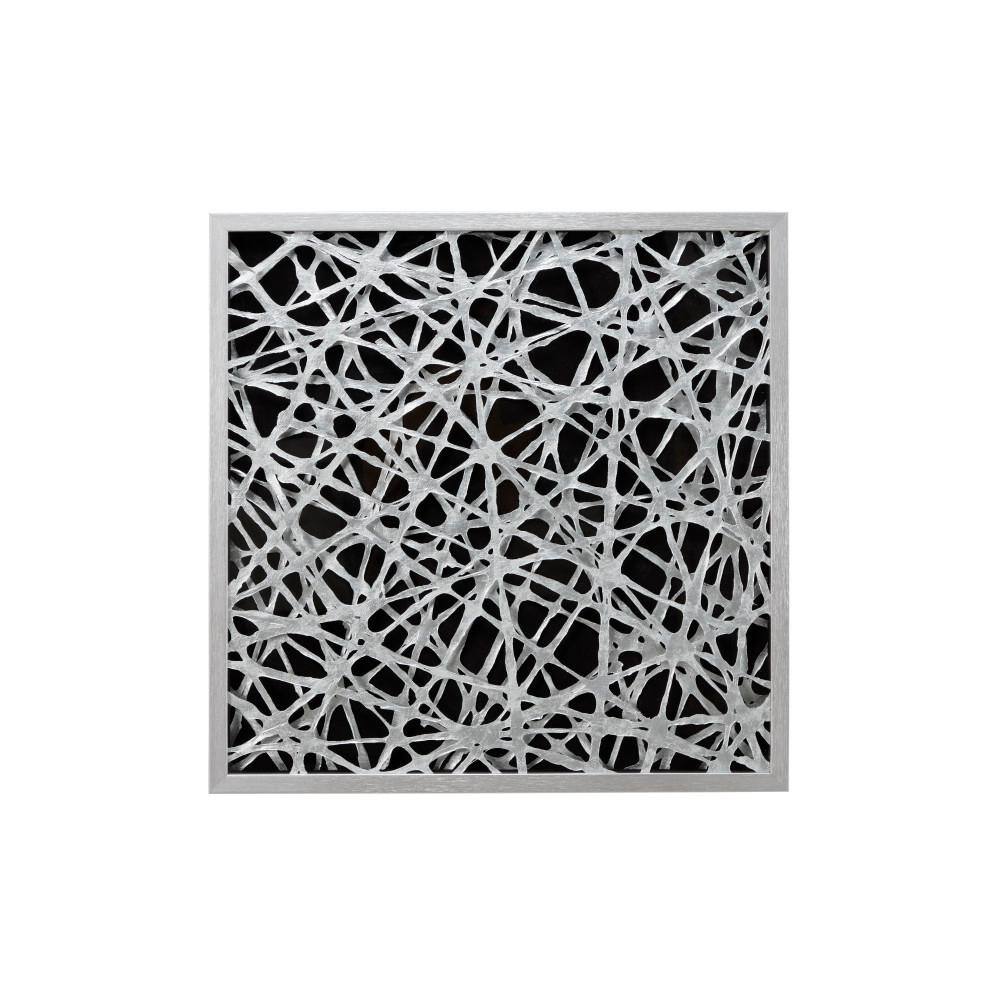 Large Black and White Geometric Paper Shadow Box Wall Art