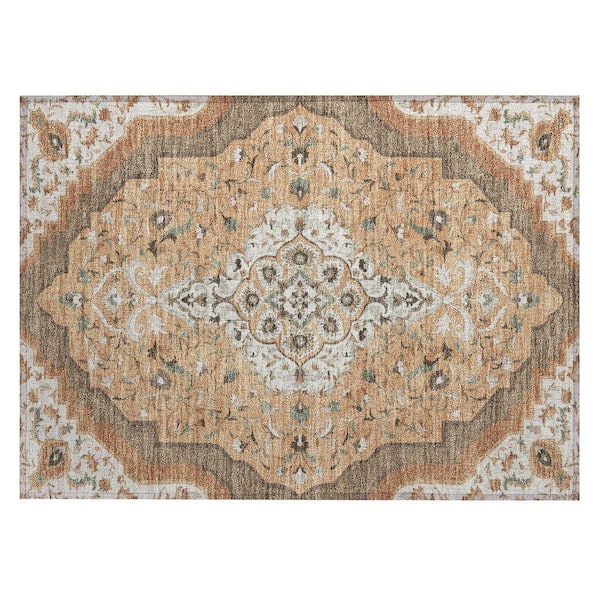 Chantille Machine Washable Indoor/Outdoor Abstract ACN2715 Copper 2 ft. x 3 ft. Accent Rug