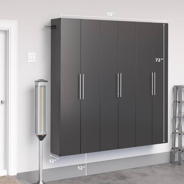 Prepac HangUps 72-in W x 72-in H Wood Composite Black Wall-mount Utility Storage Cabinet