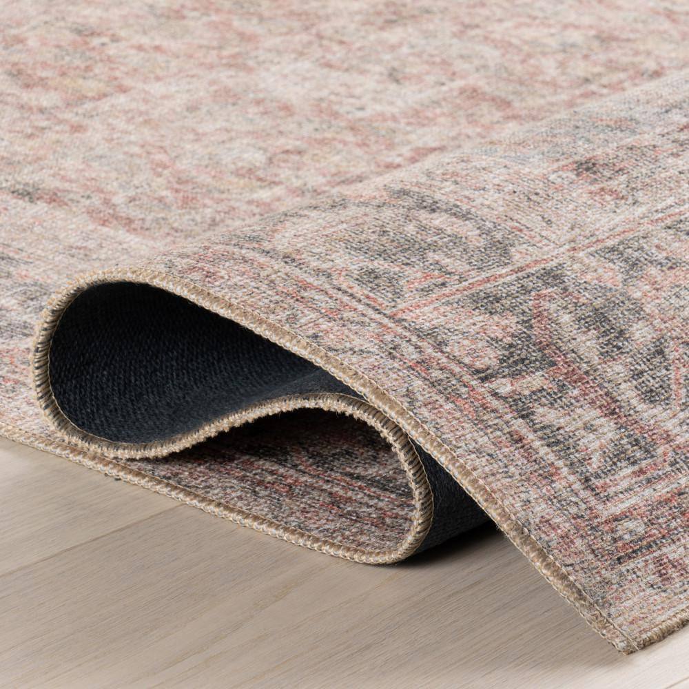 Hillstone Red and Beige Rectangular Synthetic Area Rug