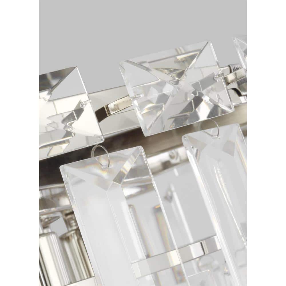 Elegant Arden Polished Nickel & Crystal 24" Tiered Chandelier