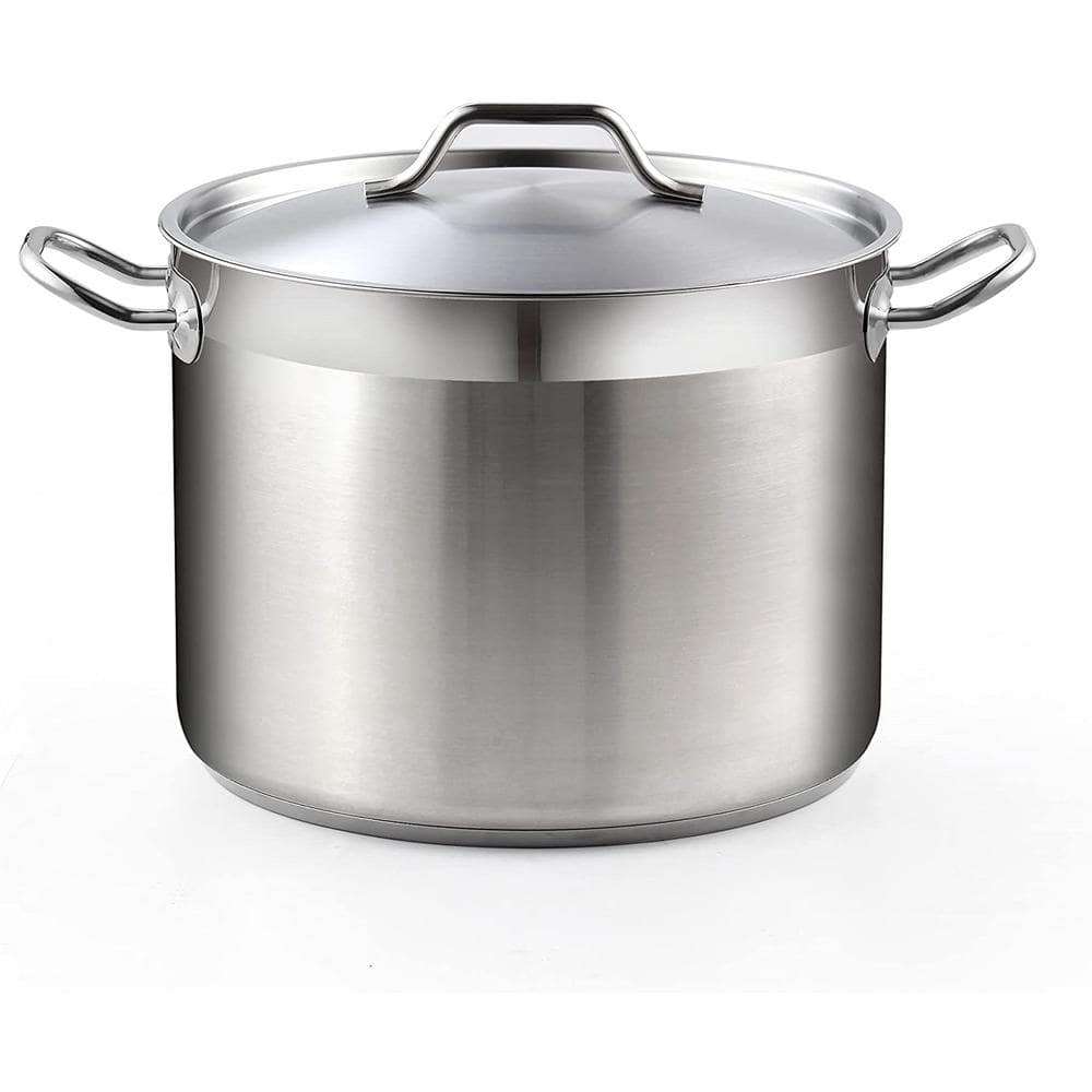 Professional 24 Quart Stainless Steel Stockpot with Lid