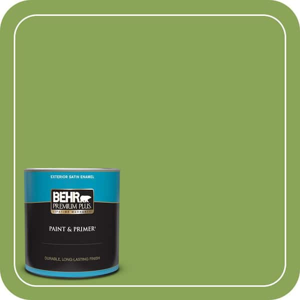 BEHR PREMIUM PLUS 1 qt. #P370-6 Salamander Satin Enamel Exterior Paint & Primer