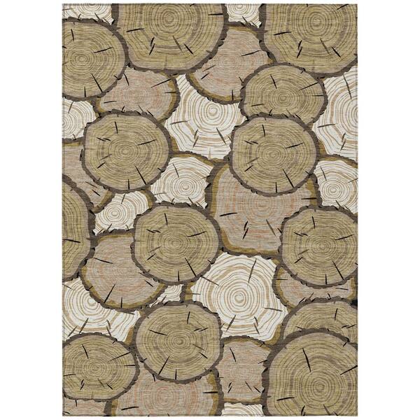 Chantille Machine Washable Indoor/Outdoor Abstract ACN2832 Honey 3 ft. x 5 ft. Area Rug