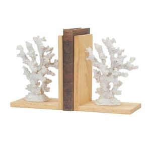 Nautical Knot Rope and White Wood Beach House Decorative Bookends