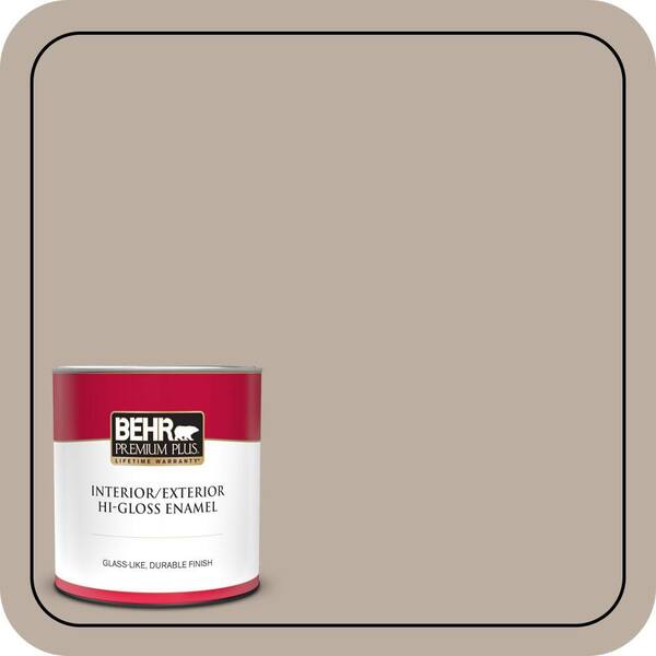 BEHR PREMIUM PLUS 1 qt. #N210-3 Barista Hi-Gloss Enamel Interior/Exterior Paint & Primer
