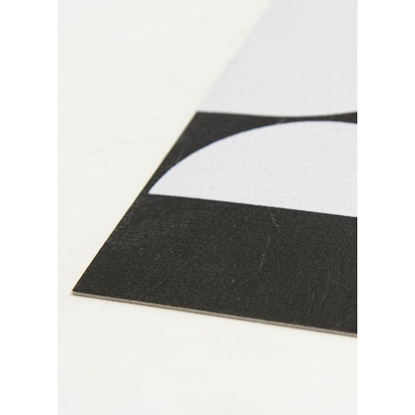 12 in. x 12 in. Black and White Gia Metric Water Resistant 3MIL Peel Stick Vinyl Floor Vinyl Tiles (20-tile, 20 sq. ft.)