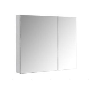 30 in. W x 26 in. H Rectangle Silver 2-Door Recessed/Surface Mount Medicine Cabinet with Mirror