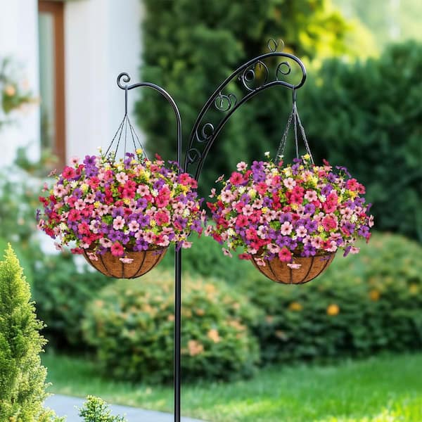 フラワー・ガーデニング Hoa 23.6 in. H Multi-Colored Artificial Hanging Flowers in