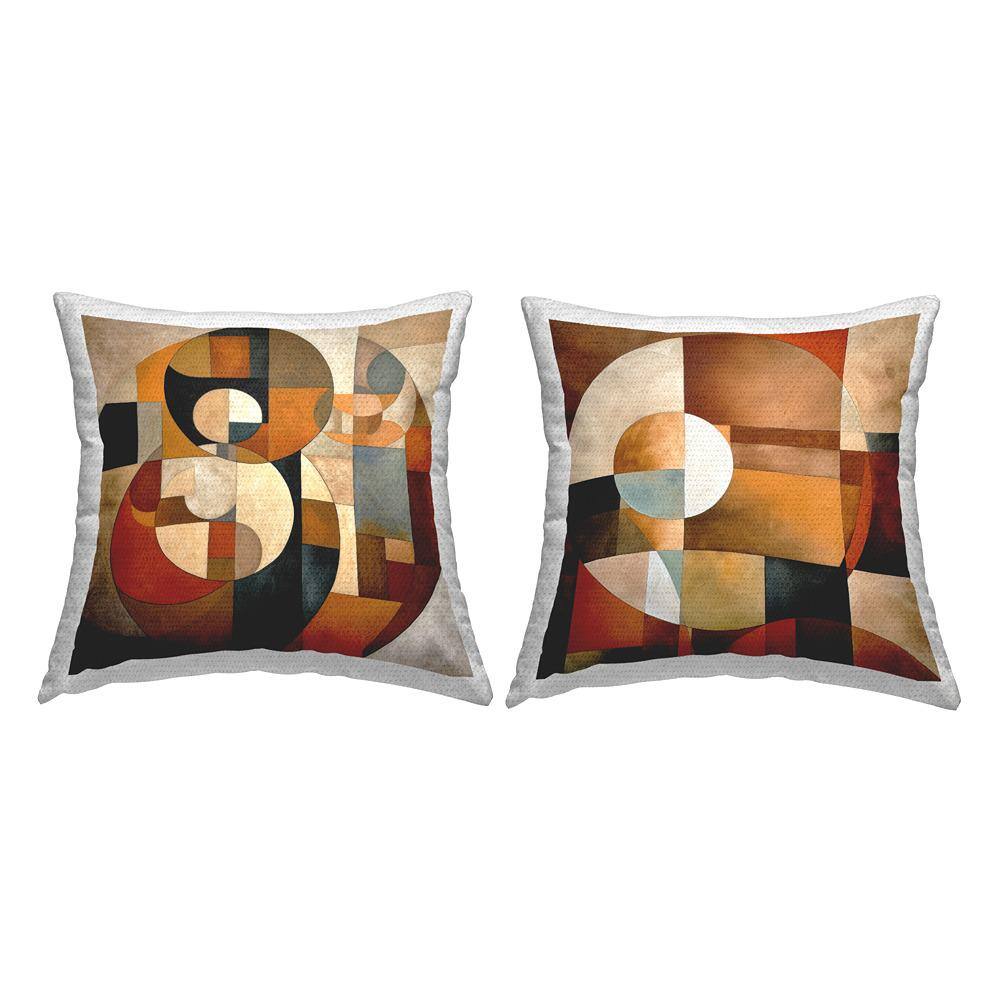 Contemporary Earth Tones Brown Square Outdoor Throw Pillow 2-Pack price history on PriceWatchPro