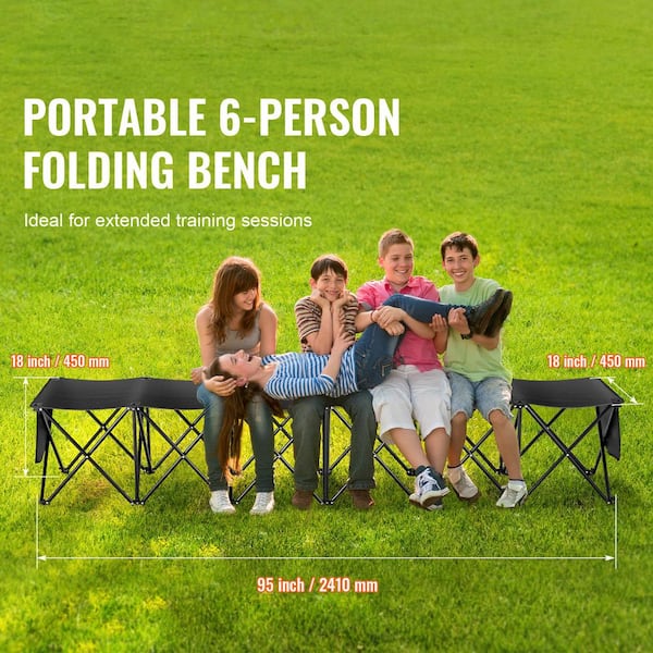 SKYSHALO Portable Folding Bench, Team Sport Sideline Bench, 6